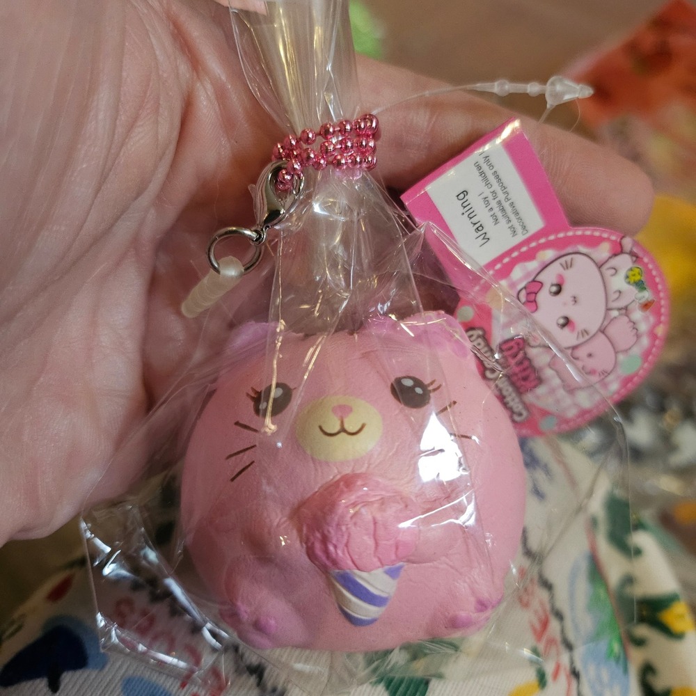 Puni Maru Squishies Cotton Candy Kitty Squishy Ice Cream Kawaii Pink Collectible